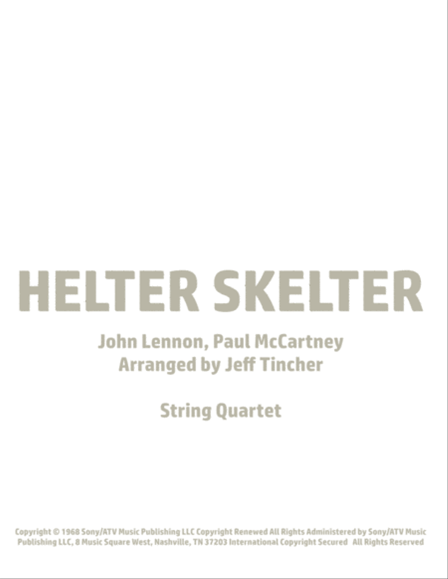 Helter Skelter String Quartet scores gallery preview page 1