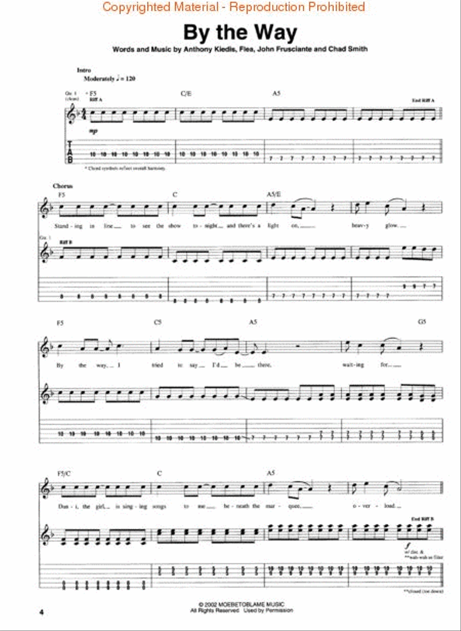 Red Hot Chili Peppers – By the Way Electric Guitar scores gallery preview page 3