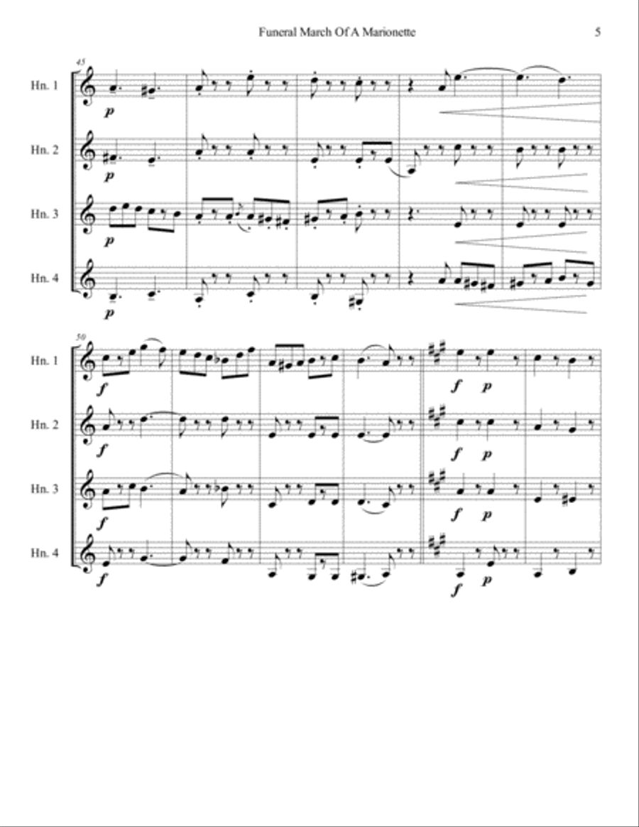 Funeral March Of A Marionette Brass Ensemble scores gallery preview page 6