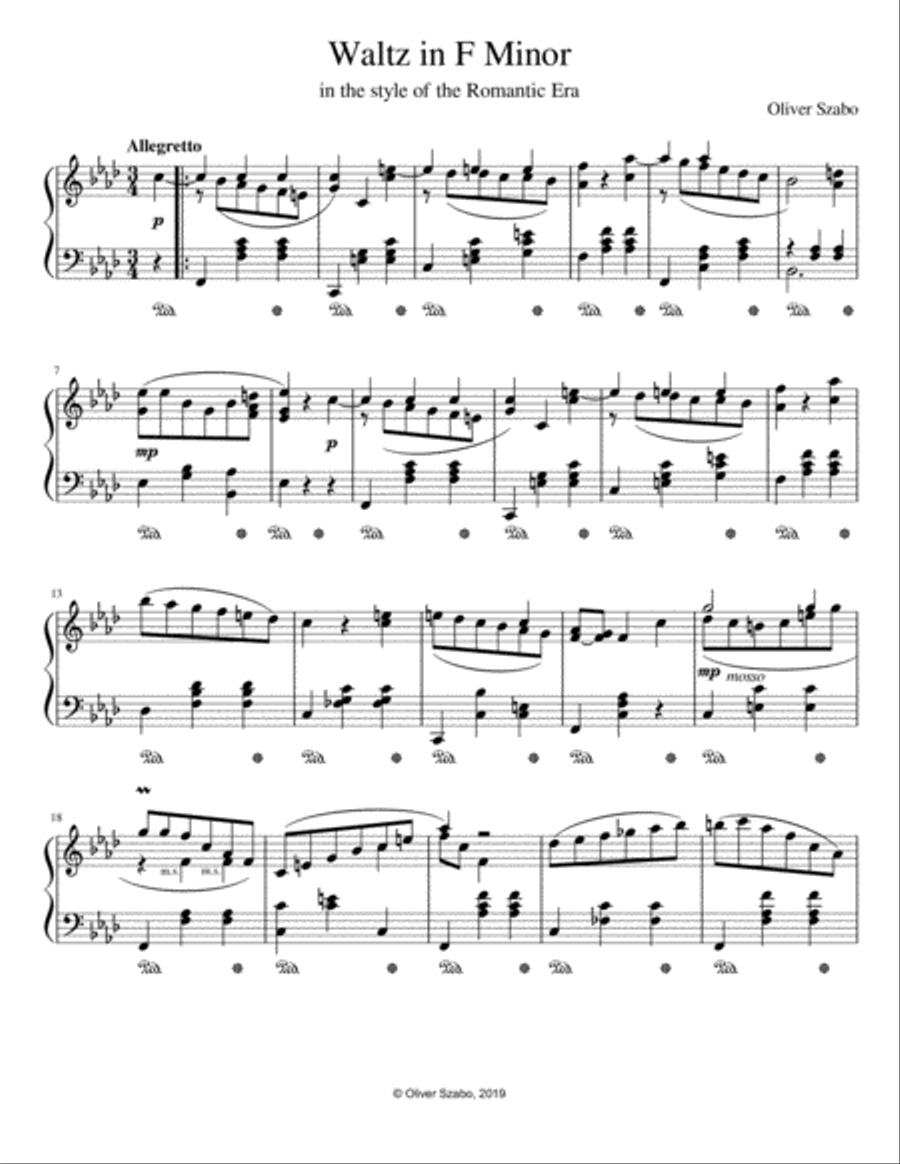 Waltz in F Minor (Szabo) Waltz in F Minor (Szabo) Piano Solo scores gallery preview page 1