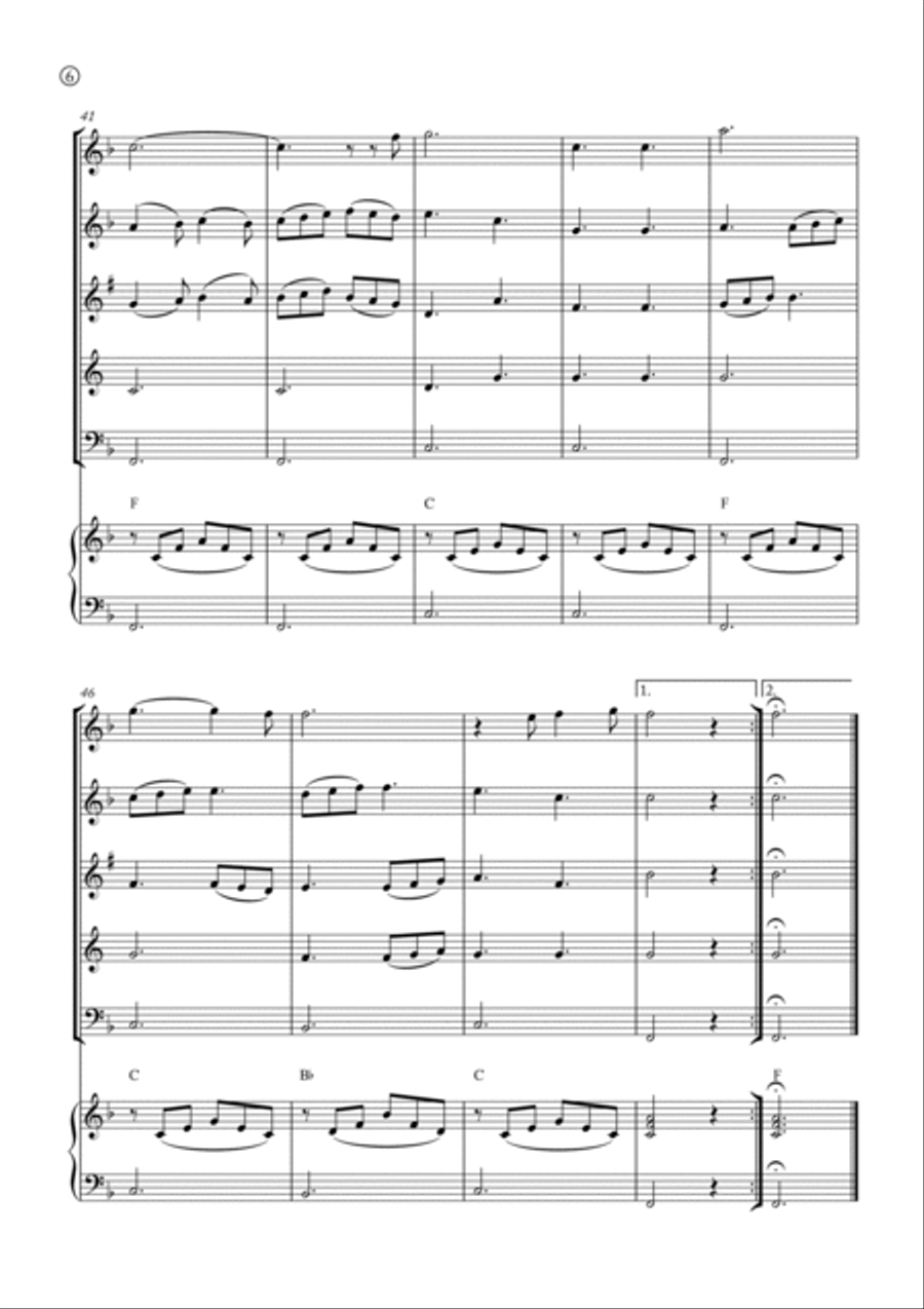 Oh Holy night Woodwind Quintet scores gallery preview page 6