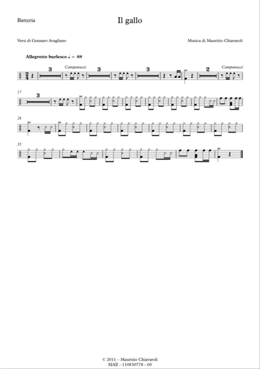Il gallo (School orchestra version) Unison Choir scores gallery preview page 6