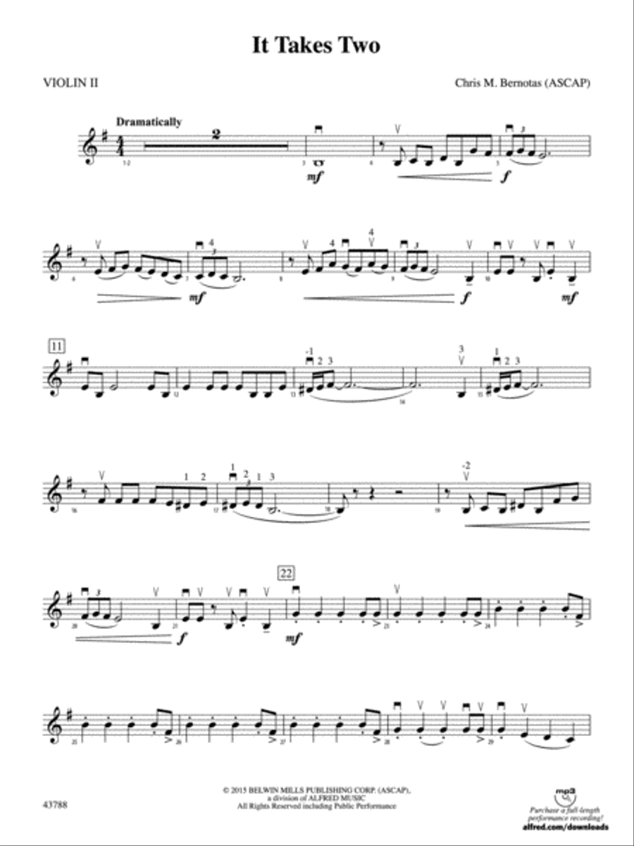 It Takes Two: 2nd Violin It Takes Two: 2nd Violin String Orchestra scores gallery preview page 1