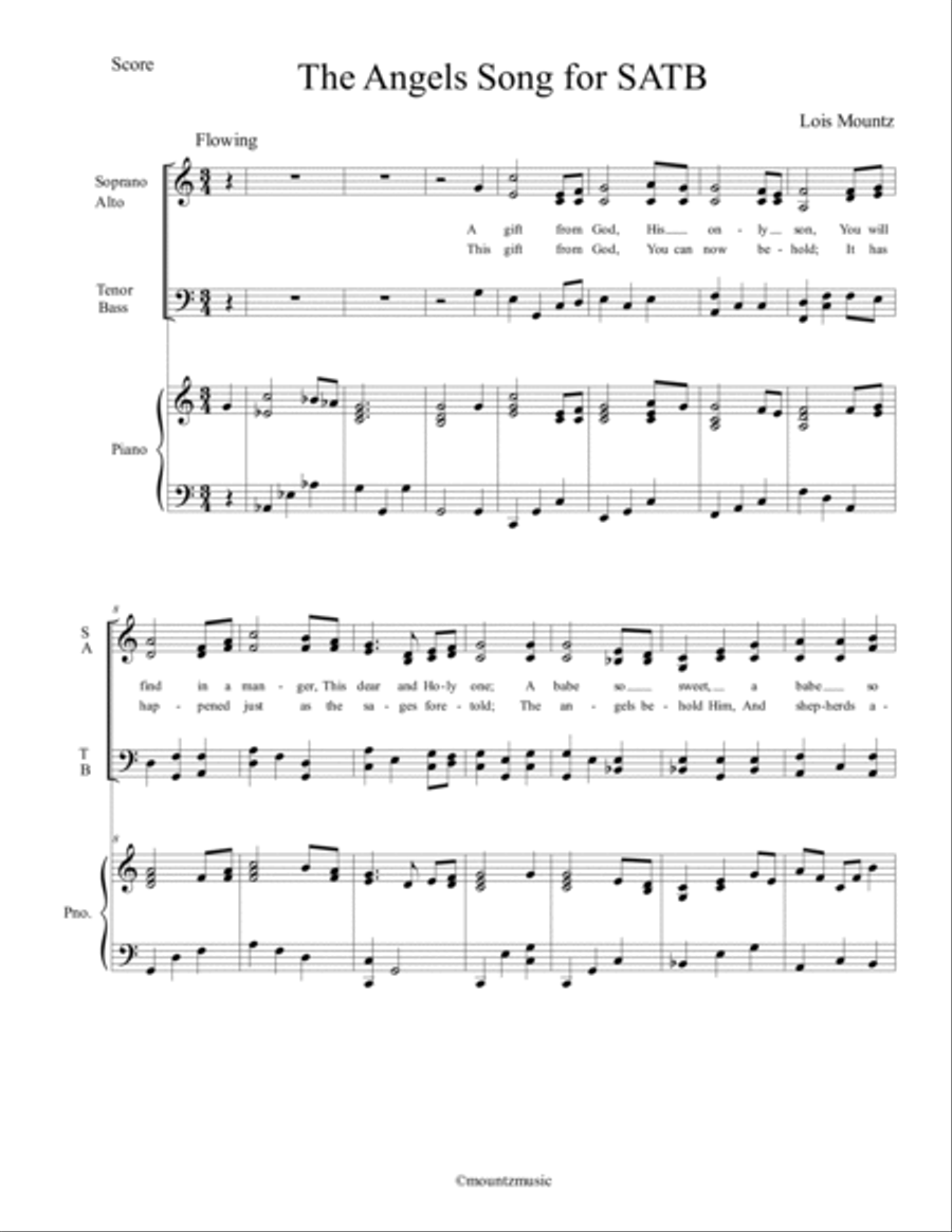 The Angels Song for SATB 4-Part scores gallery preview page 2