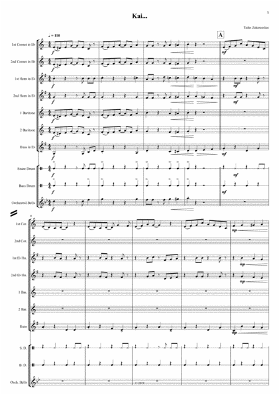 Kai.. (When...) Kai.. (When...) Brass Ensemble scores gallery preview page 3