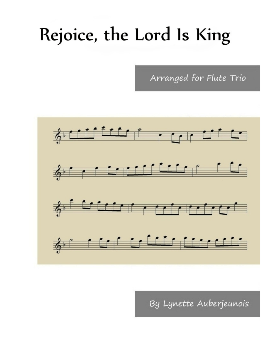 Rejoice, the Lord Is King - Flute Trio Flute Trio scores gallery preview page 1