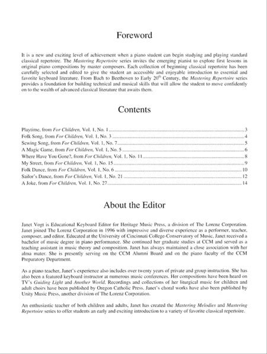 Mastering Repertoire: Bartok Piano Solo scores gallery preview page 2