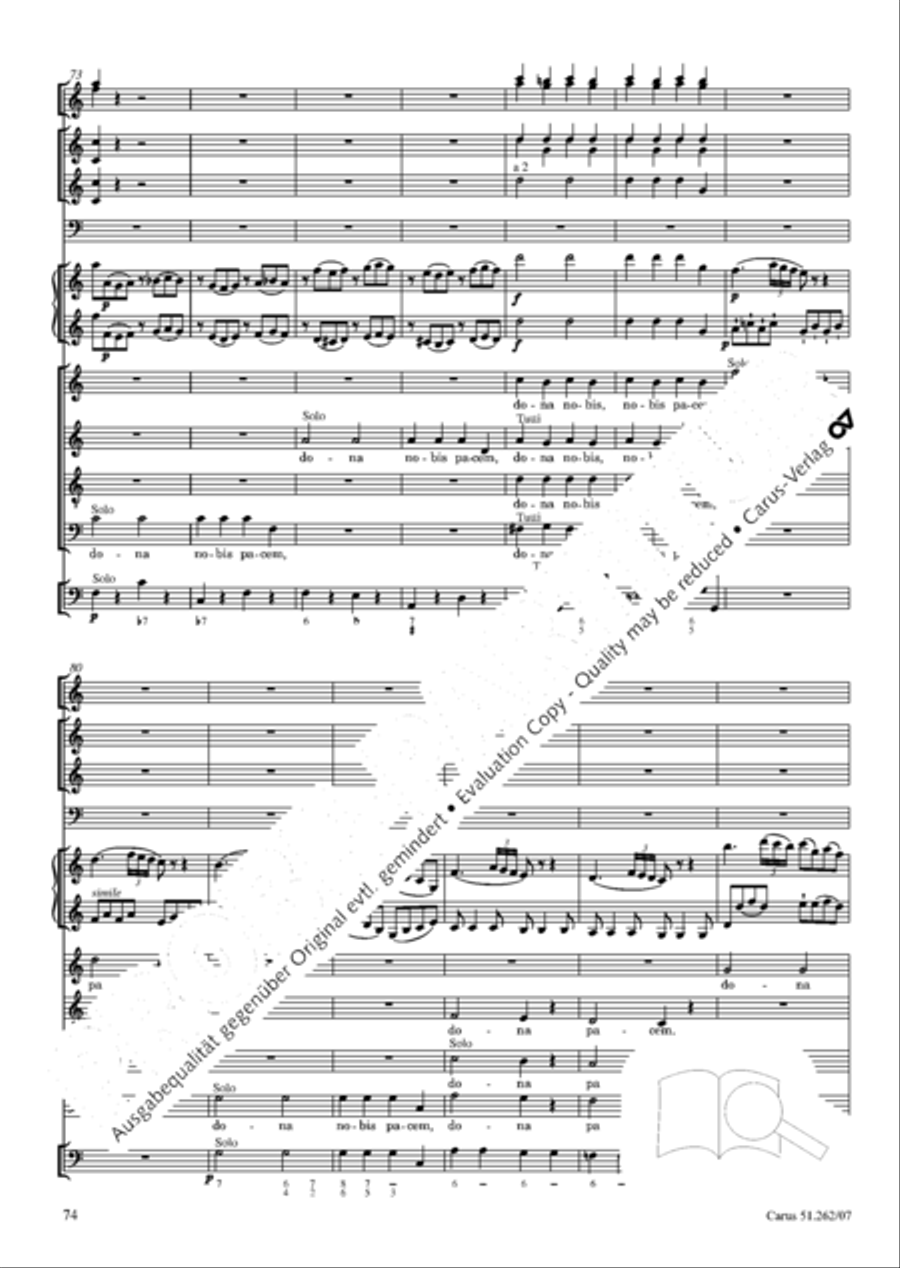 Missa longa in C major (Missa longa in C) 4-Part scores gallery preview page 75