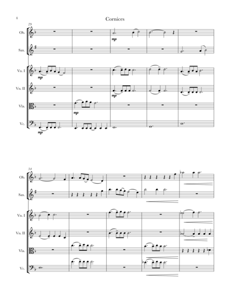 Cornices for oboe, soprano saxophone & string quartet image number null