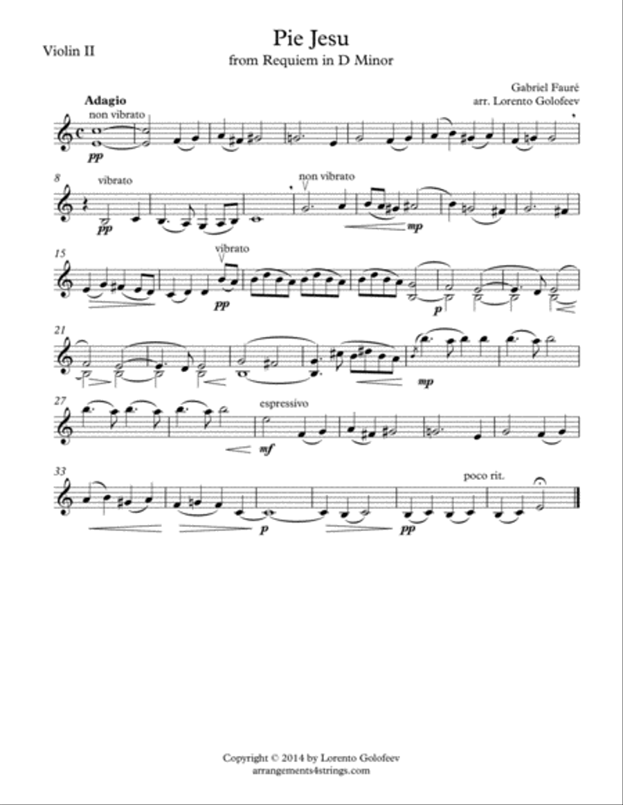 Pie Jesu String Quartet scores gallery preview page 2