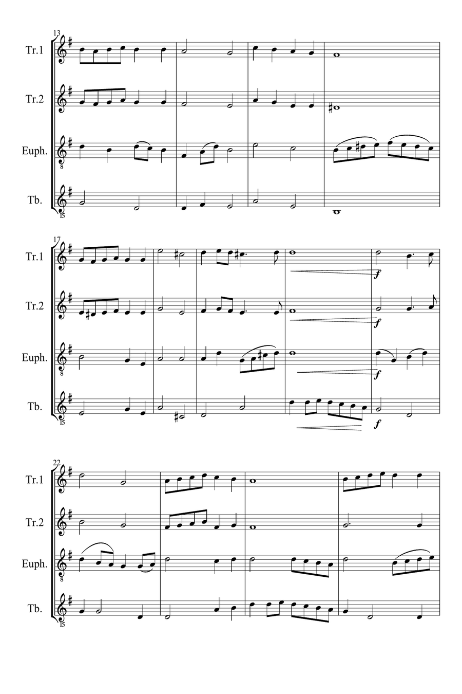 10 Weihnachtslieder für Bläser Quartett / 10 Christmas Songs For Brass Ensemble Brass Quartet scores gallery preview page 3