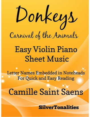 Book cover for Donkeys Carnival of the Animals Easy Violin Sheet Music