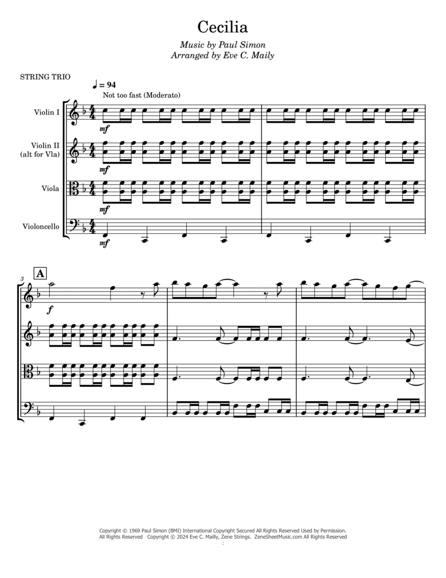 Cecilia String Trio scores gallery preview page 1