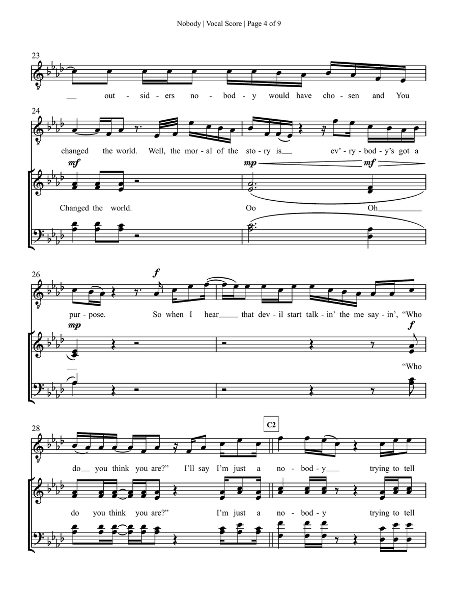 Nobody 4-Part scores gallery preview page 4
