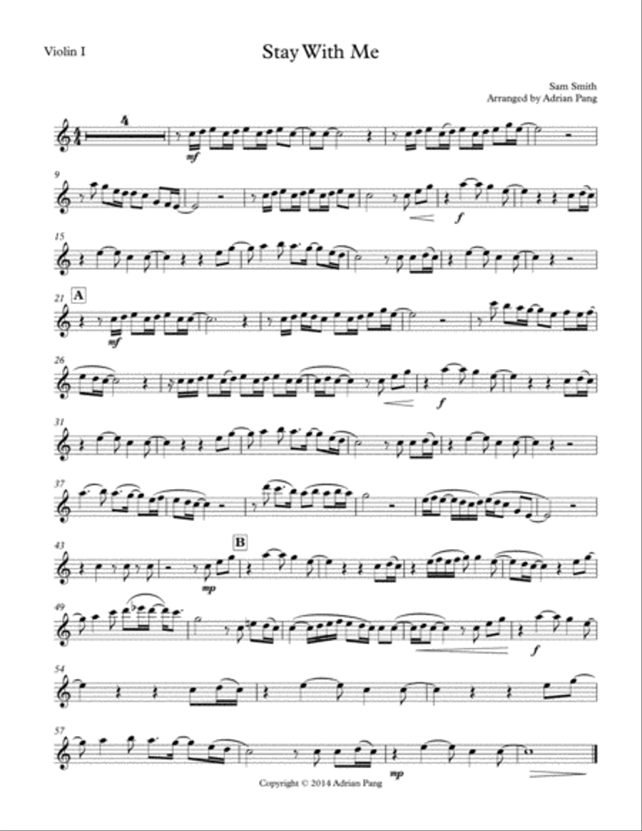 Stay With Me Stay With Me String Quartet scores gallery preview page 1