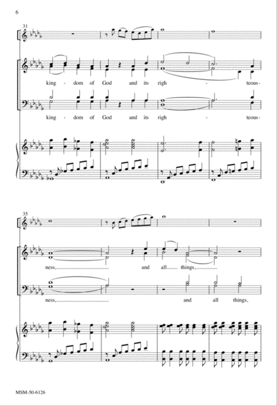 To First Seek the Kingdom 4-Part scores gallery preview page 4