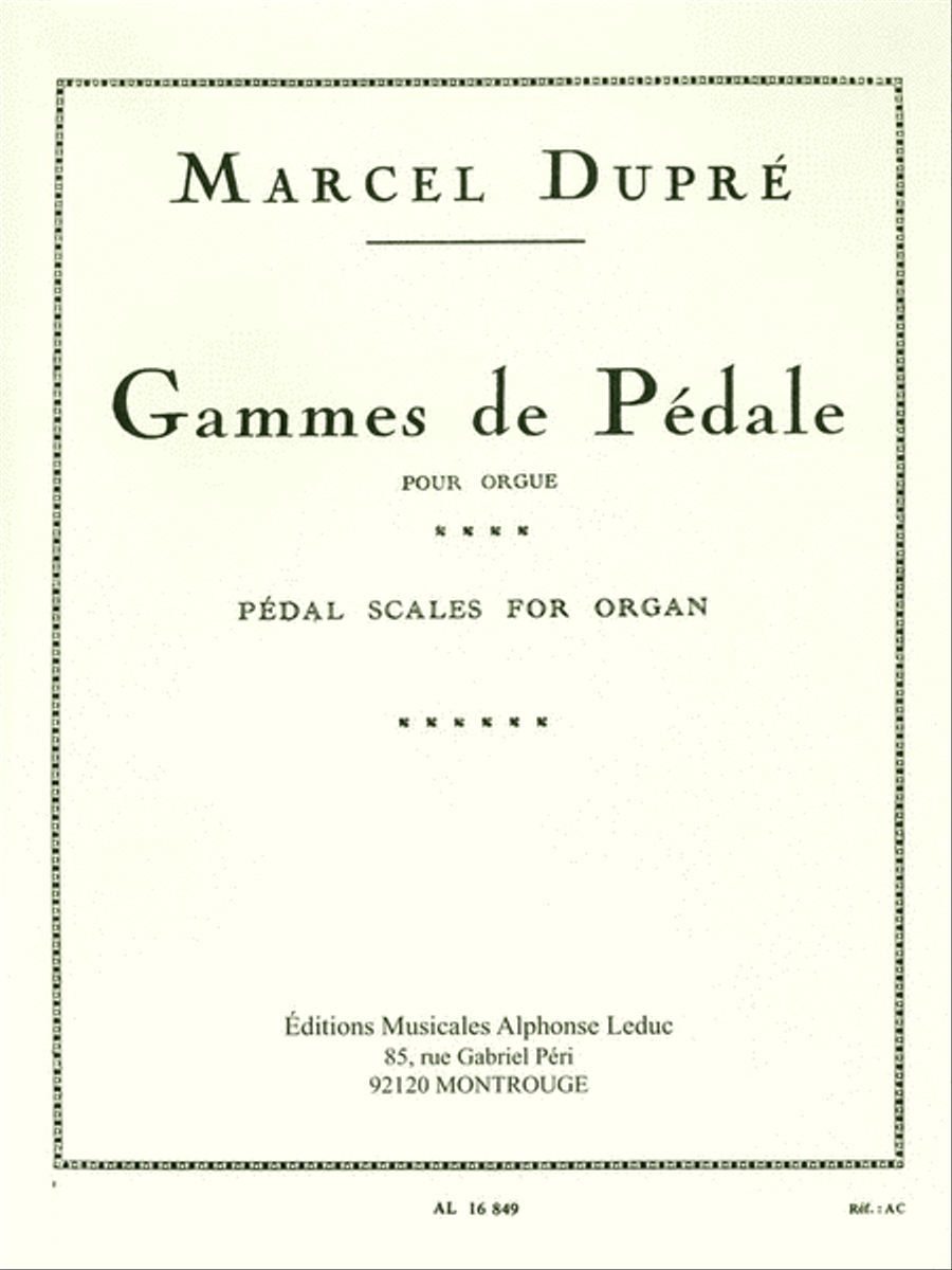 Gammes de Pédale pour Orgue