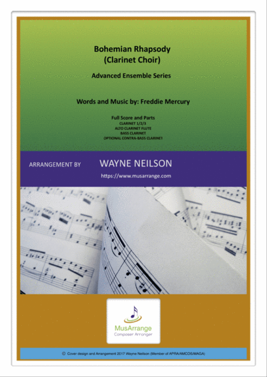 Bohemian Rhapsody Woodwind Ensemble scores gallery preview page 1