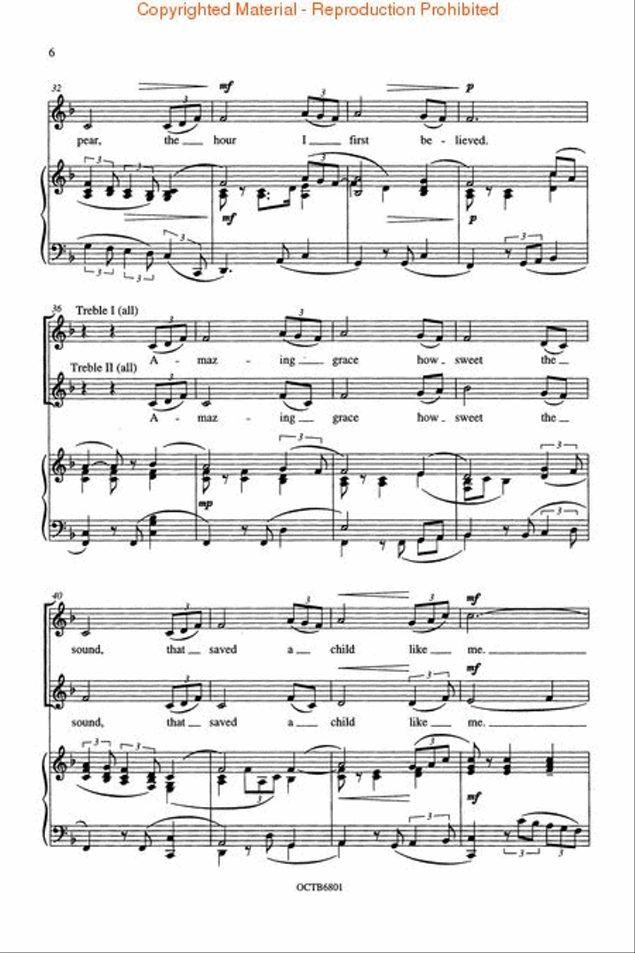 Amazing Grace 3-Part scores gallery preview page 3
