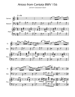 Arioso BWV 156 - Clarinet and Bassoon Duet w/ Piano