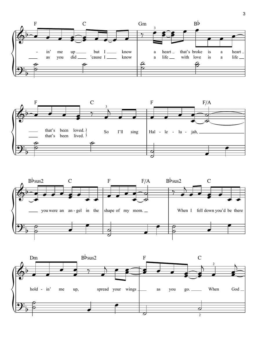 Supermarket Flowers Easy Piano scores gallery preview page 3