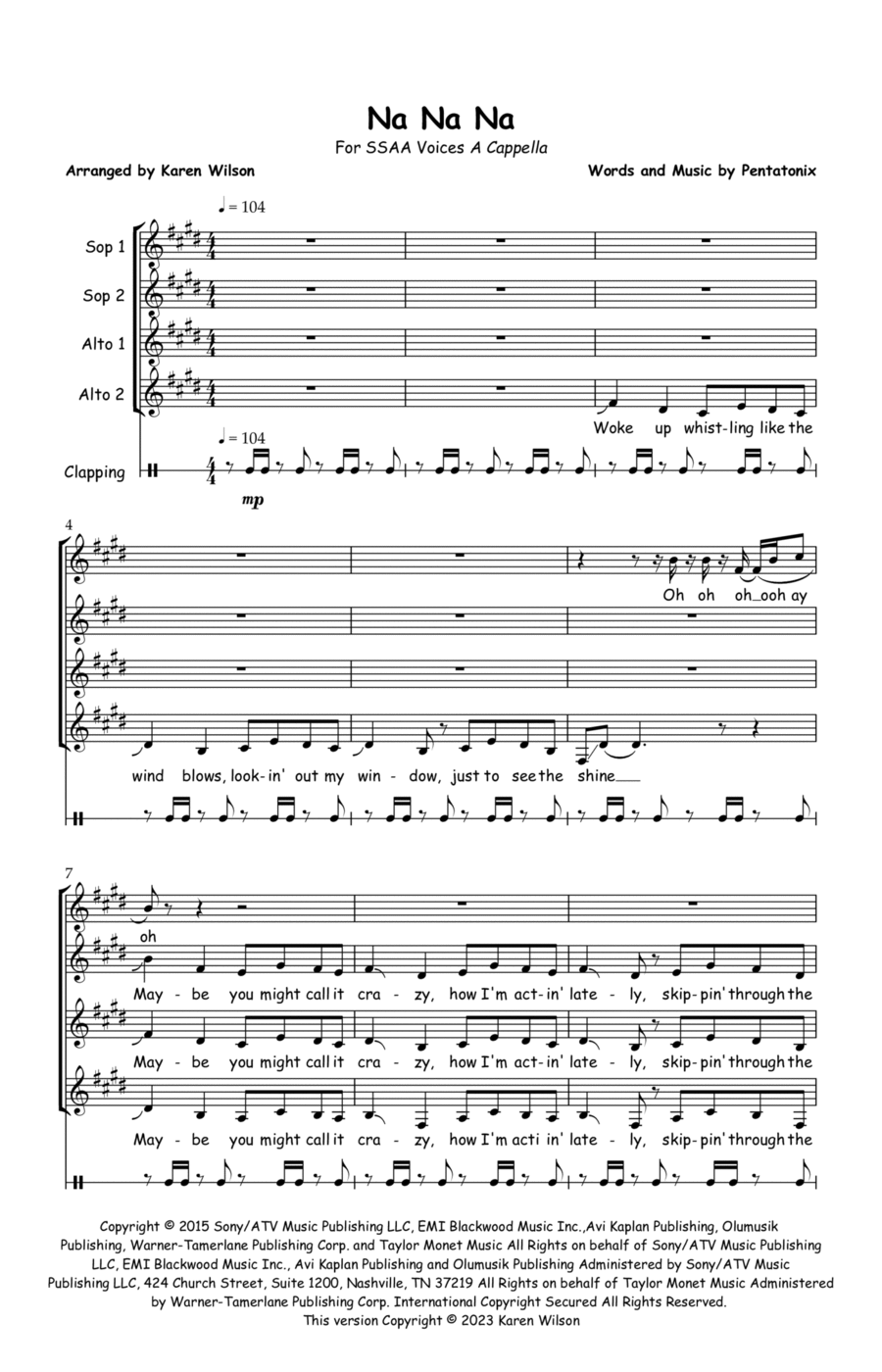 Na Na Na Na Na Na SSAA scores gallery preview page 1