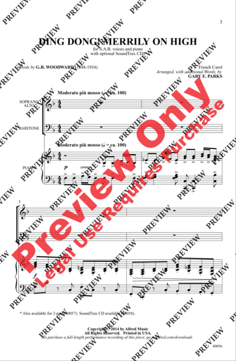 Ding Dong! Merrily on High 3-Part scores gallery preview page 2