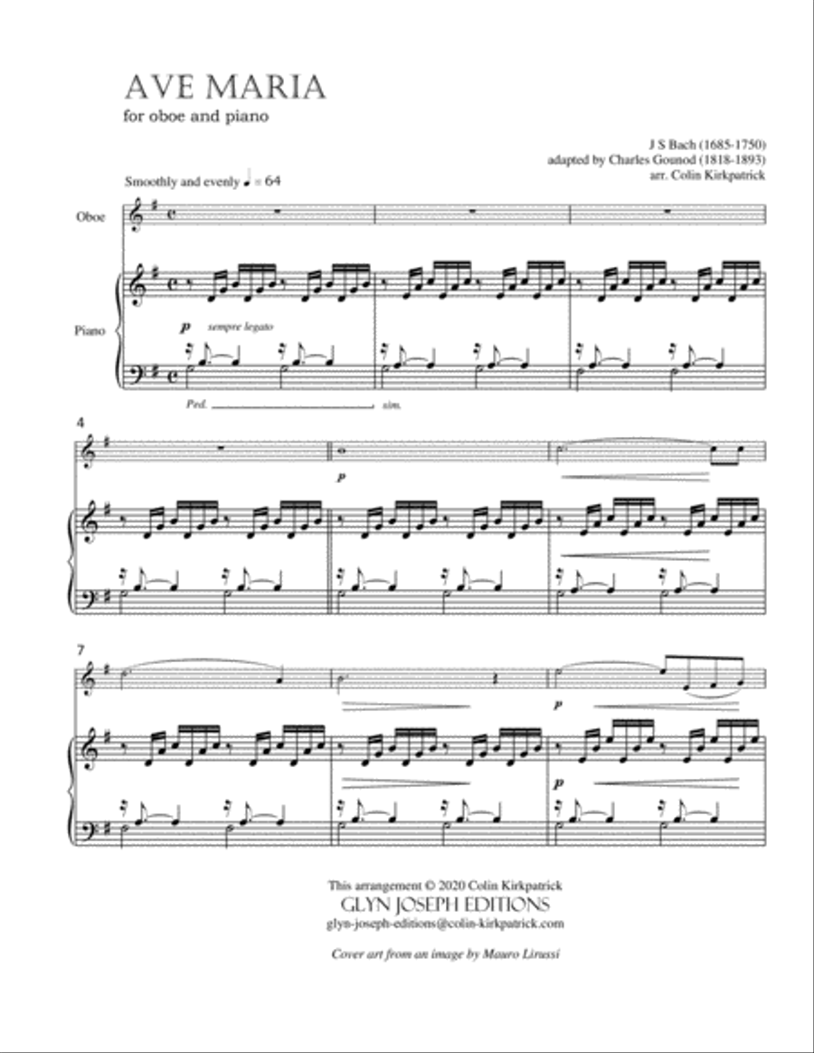 Bach-Gounod: Ave Maria for Oboe and Piano Piano scores gallery preview page 3