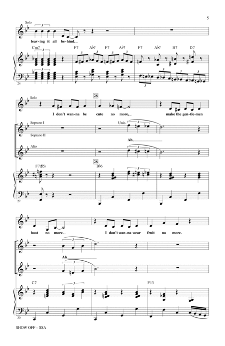 Show Off (from The Drowsy Chaperone) SSA scores gallery preview page 4
