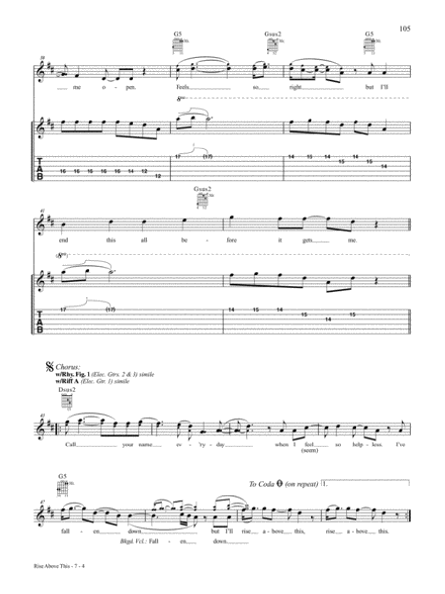 Rise Above This Guitar Tablature scores gallery preview page 4