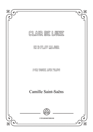 Book cover for Saint-Saëns-Clair de lune in D flat Major,for Voice and Piano