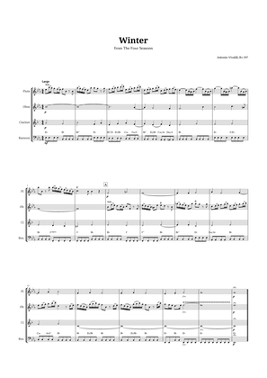 Largo from Winter by Vivaldi for Woodwind Quartet with Chords