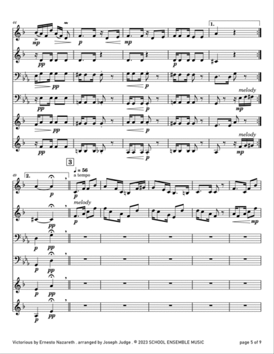 Victorious by Nazareth for Brass Quartet in Schools Brass Quartet scores gallery preview page 5