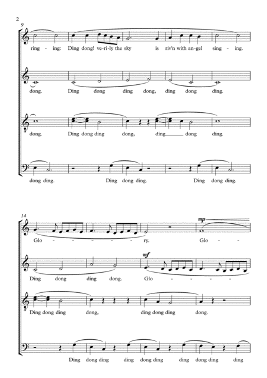 Ding Dong Merrily On High 4-Part scores gallery preview page 2