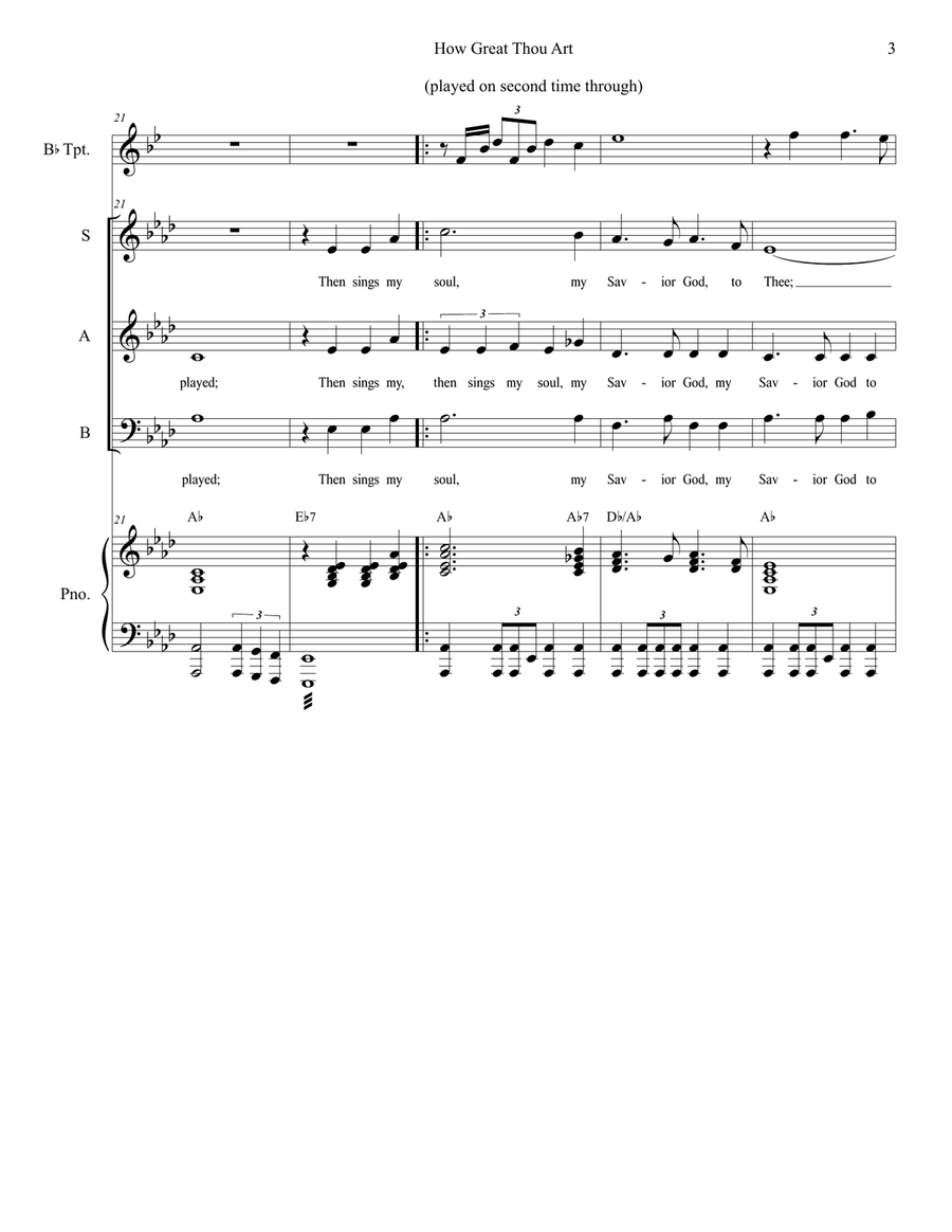 How Great Thou Art 3-Part scores gallery preview page 3