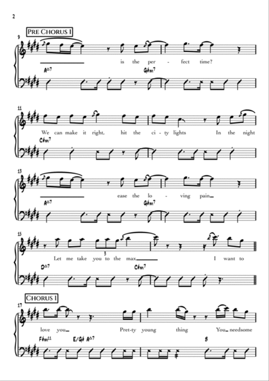 P.y.t. (Pretty Young Thing) Piano, Vocal, Guitar scores gallery preview page 2
