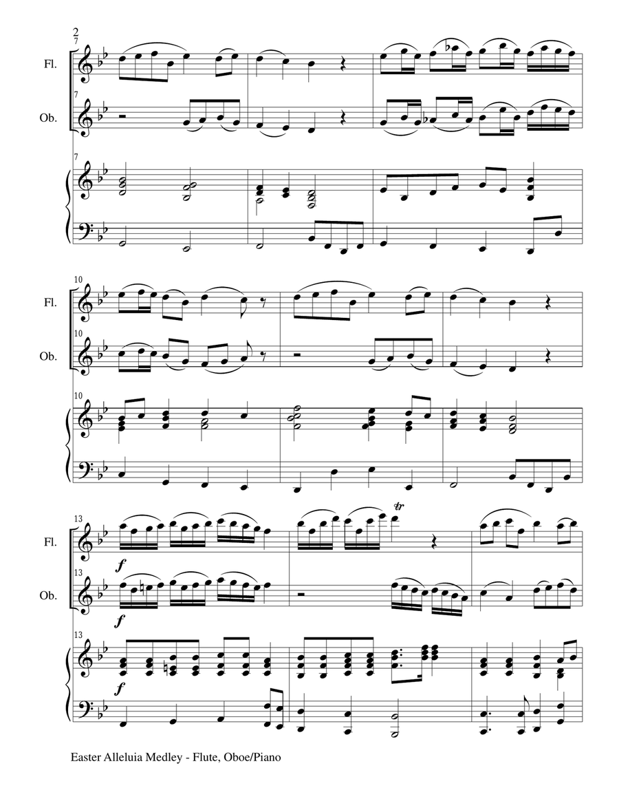 EASTER ALLELUIA MEDLEY (Trio – Flute, Oboe/Piano) Score and Parts EASTER ALLELUIA MEDLEY (Trio – Flute, Oboe/Piano) Score and Parts Woodwind Duet scores gallery preview page 2