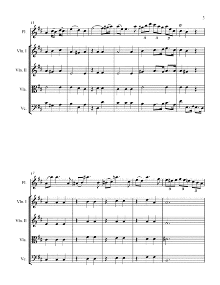 Sonata in D for Flute and String Quartet III. Allegro