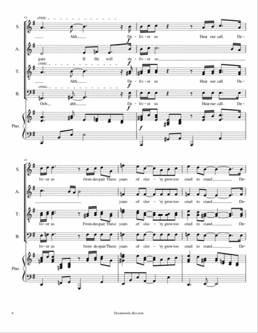 Deliver Us from THE PRINCE OF EGYPT Divisi scores gallery preview page 6