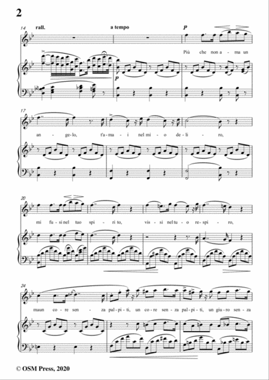 Donizetti-L'amor funesto,in B flat Major,for Voice and Piano Voice Solo scores gallery preview page 4