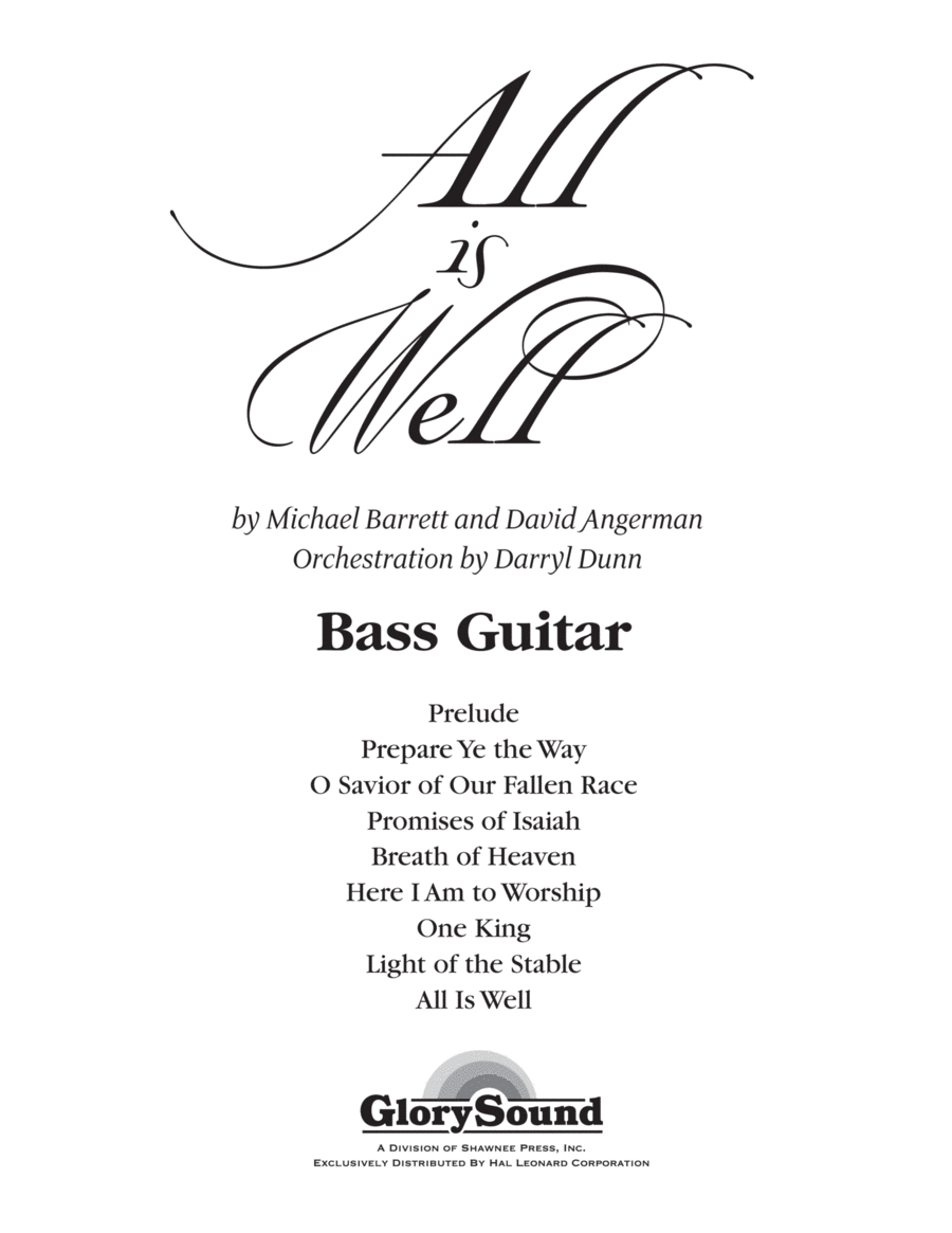 All Is Well - Bass All Is Well - Bass Choir scores gallery preview page 1