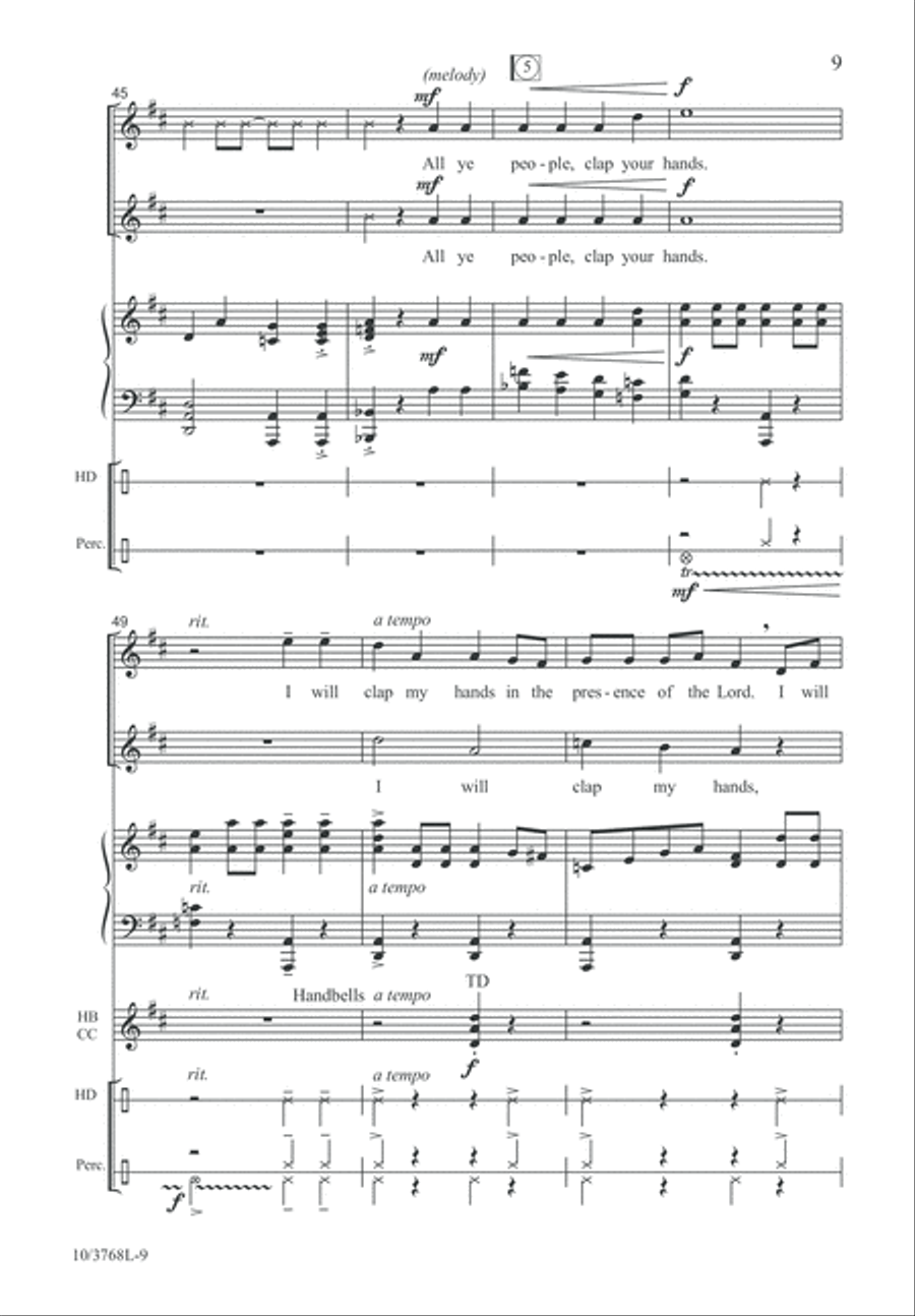 I Will Clap My Hands Unison Choir scores gallery preview page 9