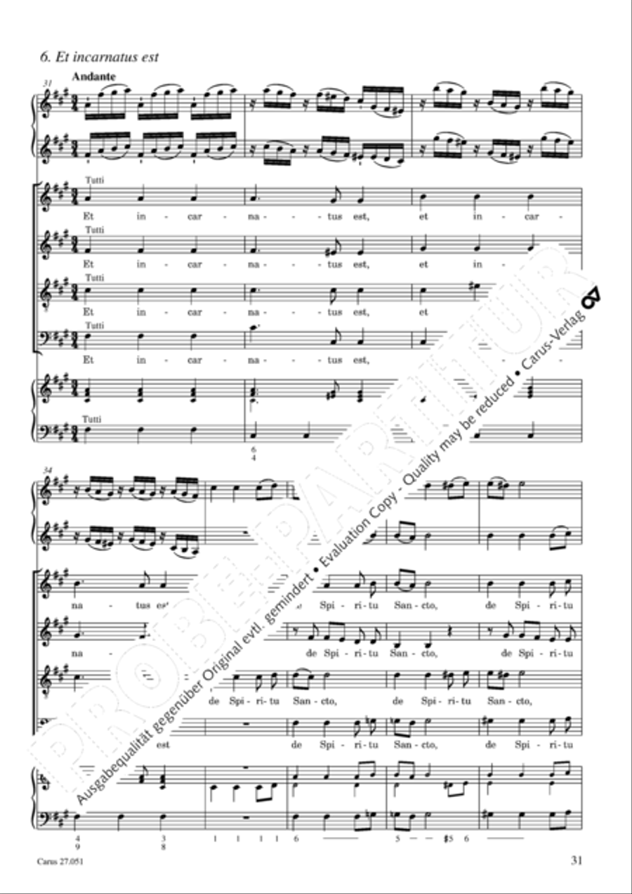Missa in A Major 4-Part scores gallery preview page 32
