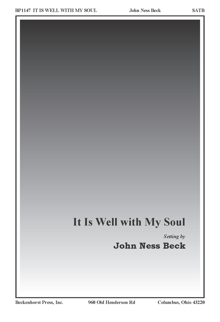 It Is Well with My Soul - Beck 4-Part scores gallery preview page 1