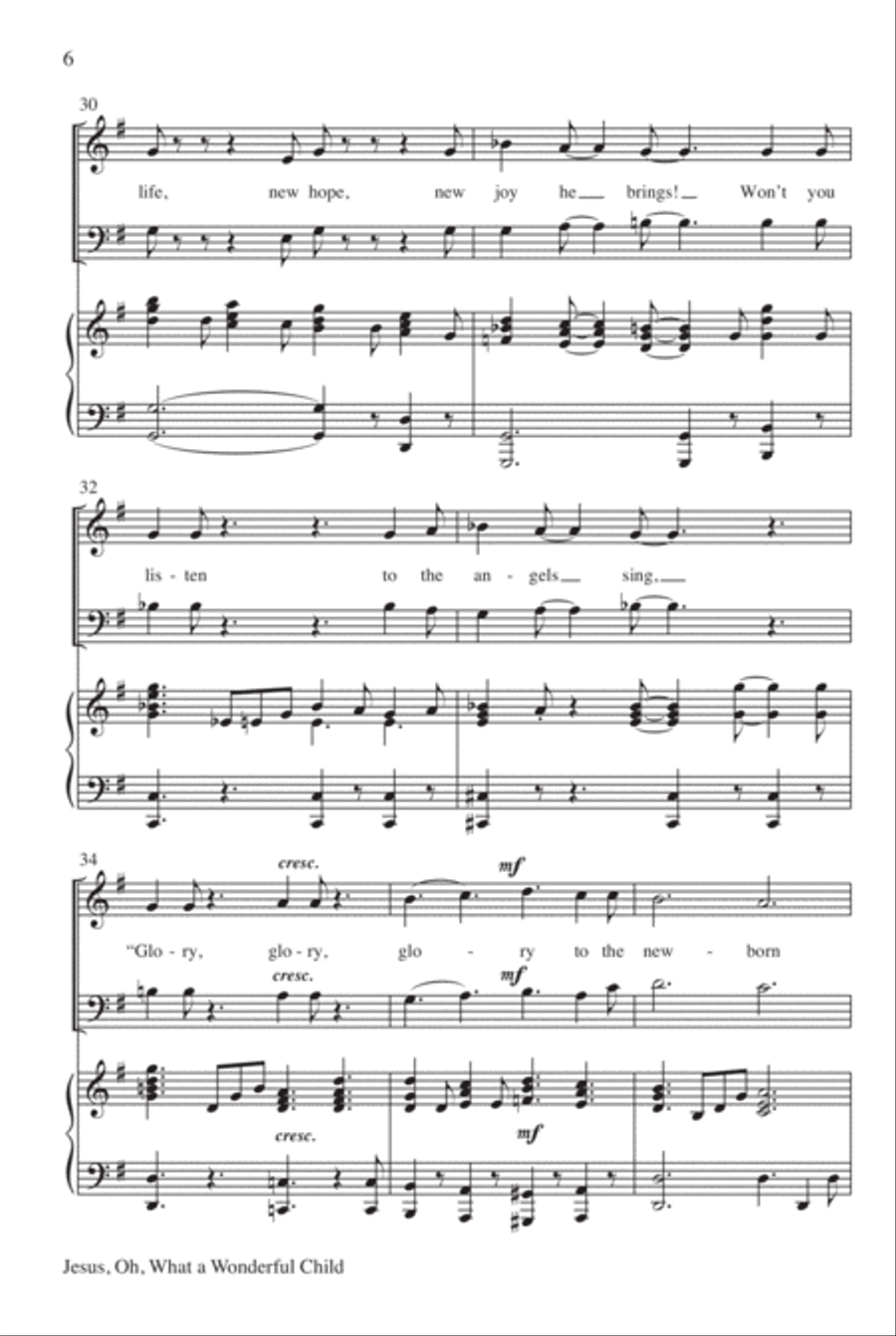 Jesus, Oh, What a Wonderful Child 2-Part scores gallery preview page 7