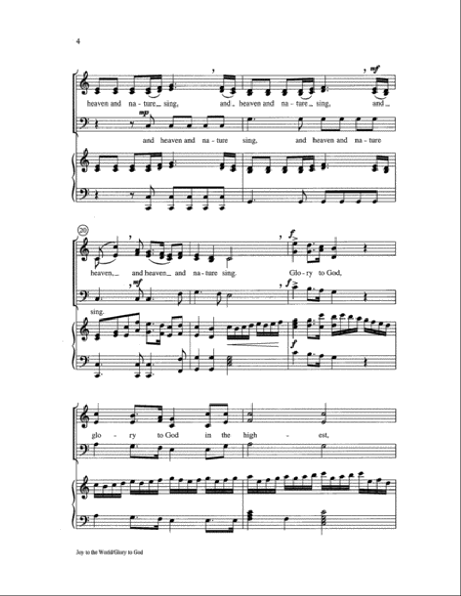 Joy to the World with Glory to God 3-Part scores gallery preview page 4