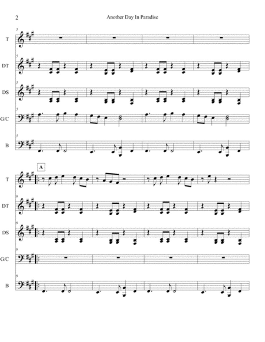 Another Day In Paradise Percussion Ensemble scores gallery preview page 2