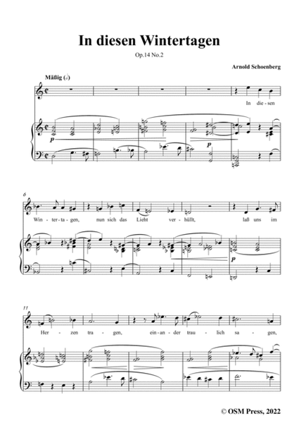 Schoenberg-In diesen Wintertagen,in C Major,Op.14 No.2