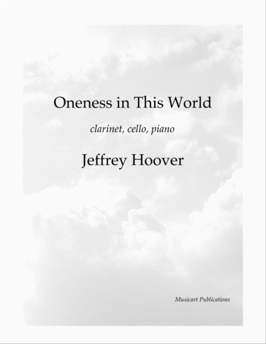Oneness in This World (clarinet, cello, piano) Clarinet scores gallery preview page 1