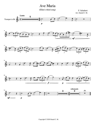 Ave Maria for Bb trumpet and piano (simplified)